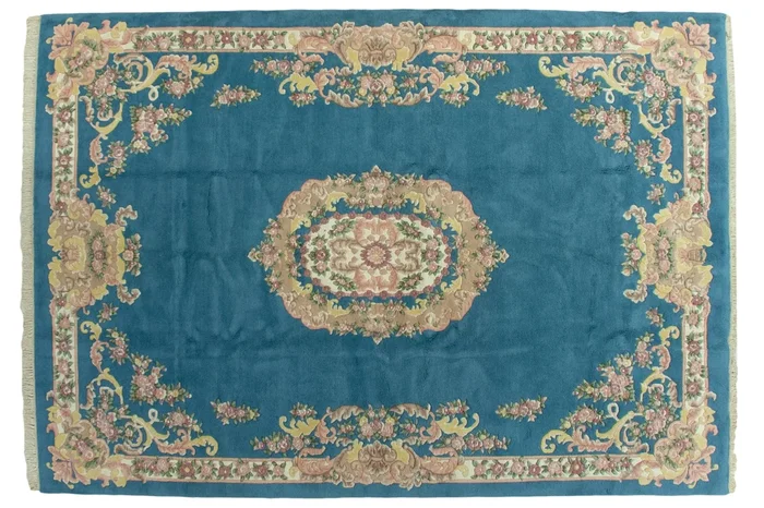 10×14 Vintage Indian Aubusson Design Carpet