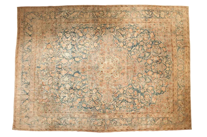 11×15.5 Vintage Distressed Kerman Carpet