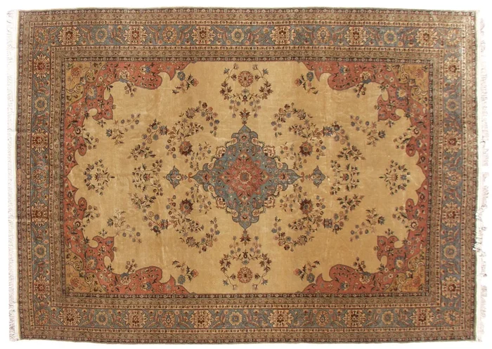 13×18 Vintage Romanian Tabriz Design Carpet