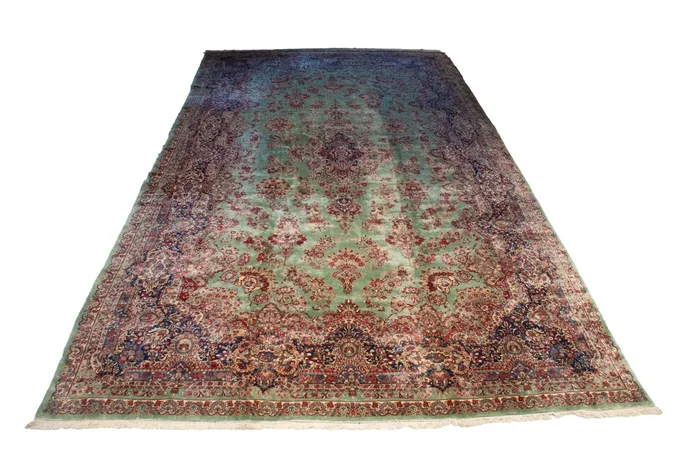 14×24.5 Vintage Kerman Carpet
