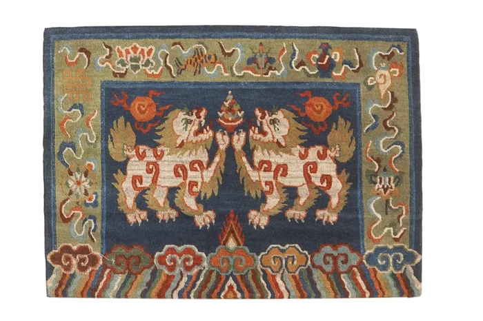 2×3 New Tibetan Fu Dog Chair Back Rug Mat