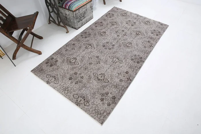 3′ x 6′ Black-Gray Turkish Vintage Rug – 3061