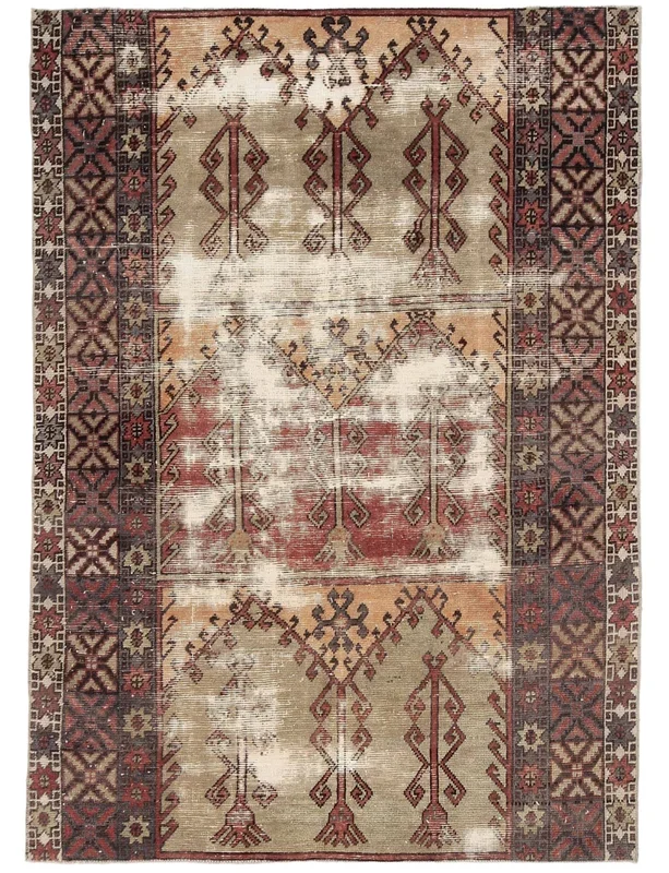 4′ x 7′ Brown Turkish Vintage Rug – 3054