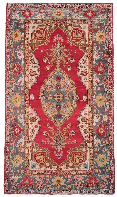 4′ x 7′ Red Turkish Vintage Rug – 1518