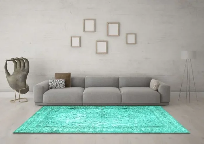 5×8 Turquoise Machine Washable Persian Traditional Area Rug