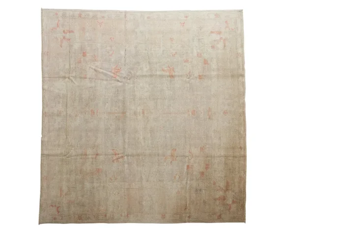 7×6.5 Vintage Distressed Oushak Square Carpet