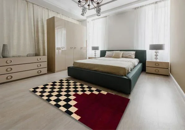8×10 Abstract Dark Almond Brown Modern Rug