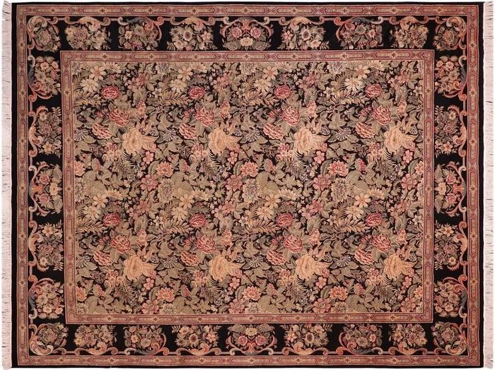 Abusson Heritage Deedee Black/Gray Wool Rug – 8’0” x 10’6”