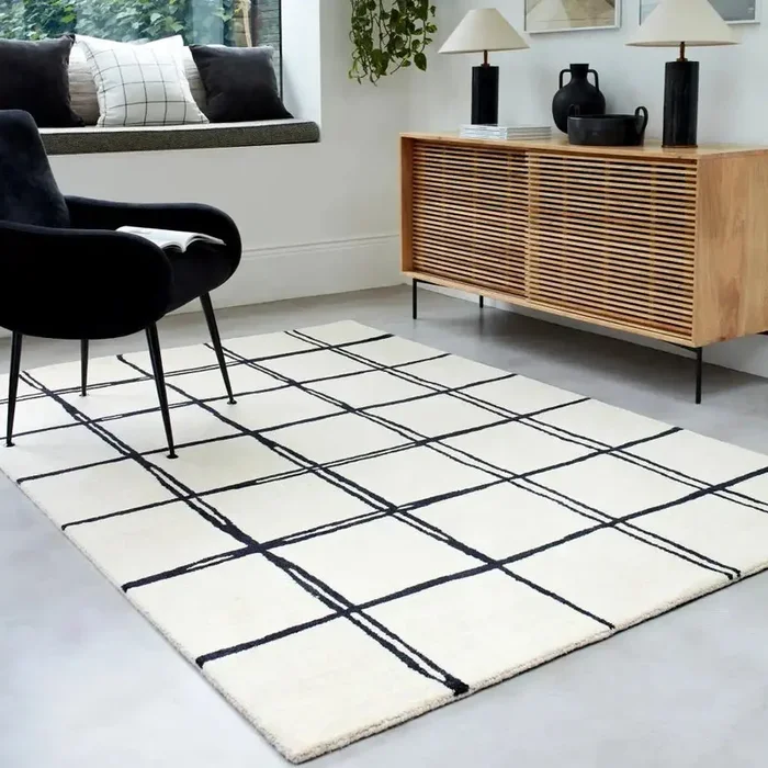 Albany Asiatic Grid Monochrome Rug