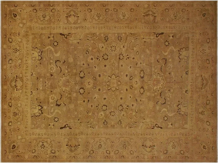 Antique Lavastone Low-Pile Caitlyn Brown/Tan Wool Rug – 13’2” x 16’8”