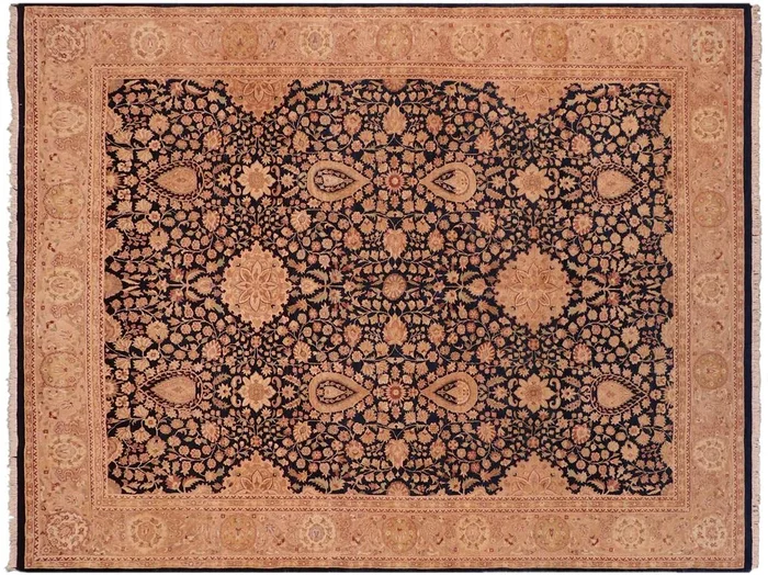 Antique Vegetable Dyed Sultan Blue/Tan Wool Rug – 8’2” x 10’5”