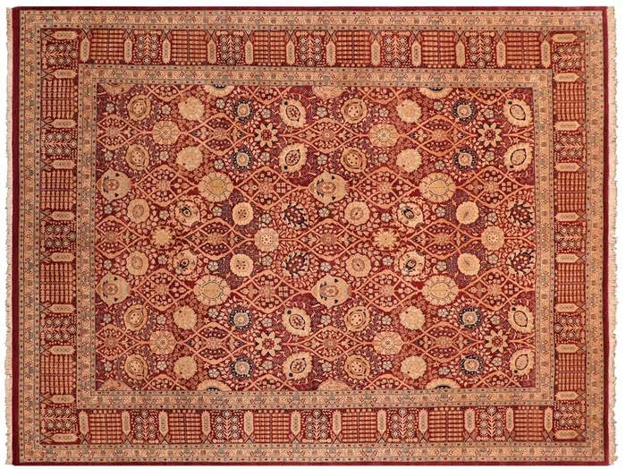 Antique Vegetable Dyed Tabriz Aubergine Wool Rug – 7’10” x 9’7”