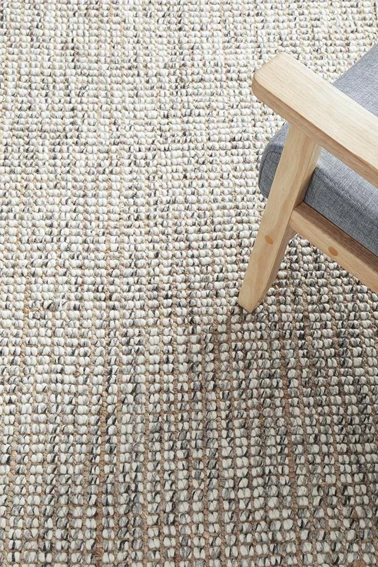 Arabella Wool and Jute Grey Floor Rug