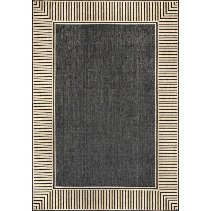 Asha Simple Border Indoor/Outdoor Area Rug