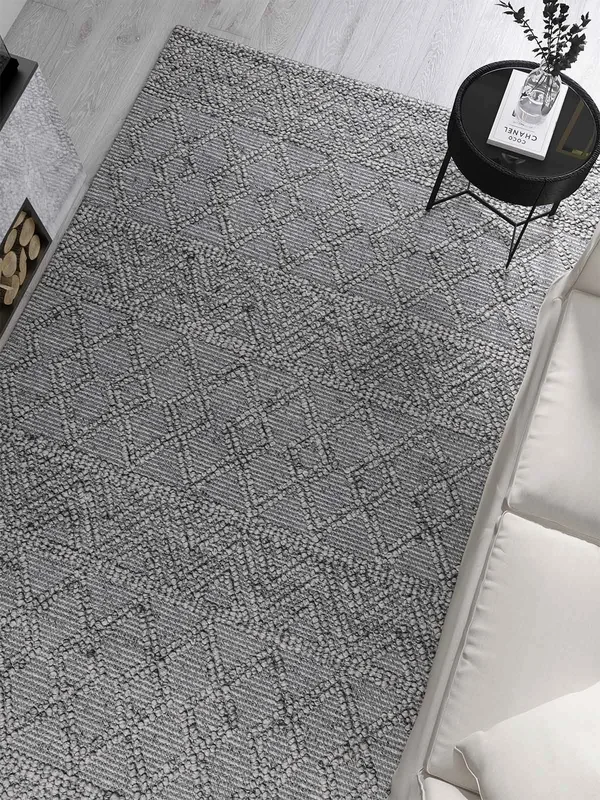 ATLANTA GREY HANDMADE WOOL GREY RUG