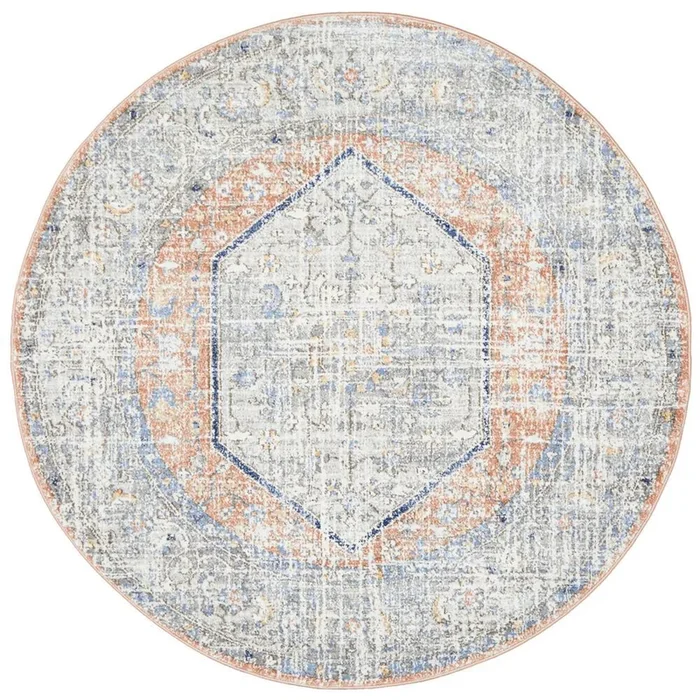 Aztec Lorissa Peach Round Rug