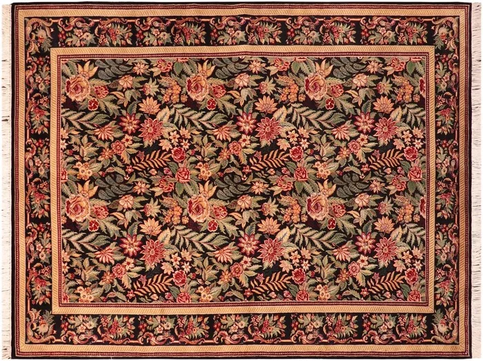 Basarabian Heritage Maegan Black/Red Wool Rug – 6’2” x 9’5”