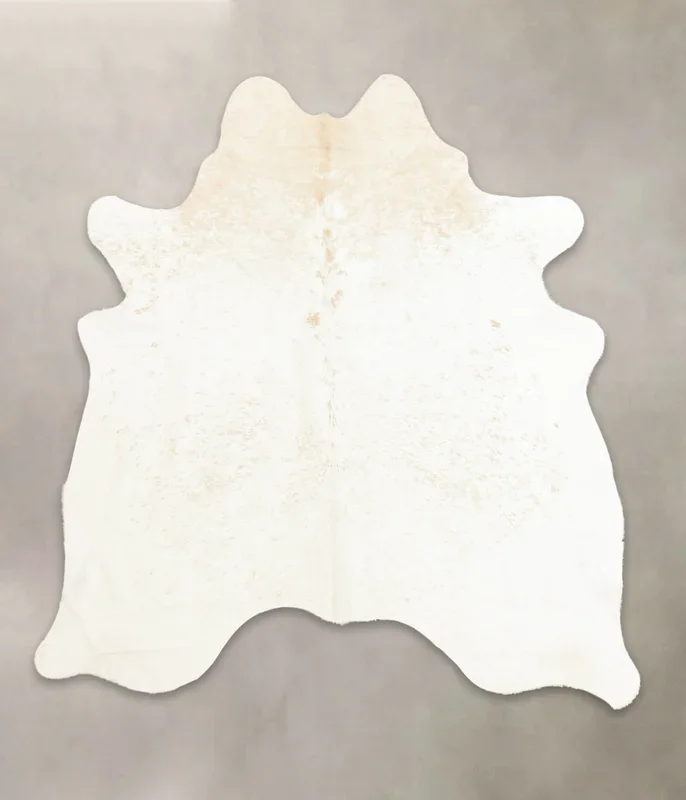 Beige and White X-Large Brazilian Cowhide Rug 6’7″H x 6’2″W #B1434 by Hudson Hides