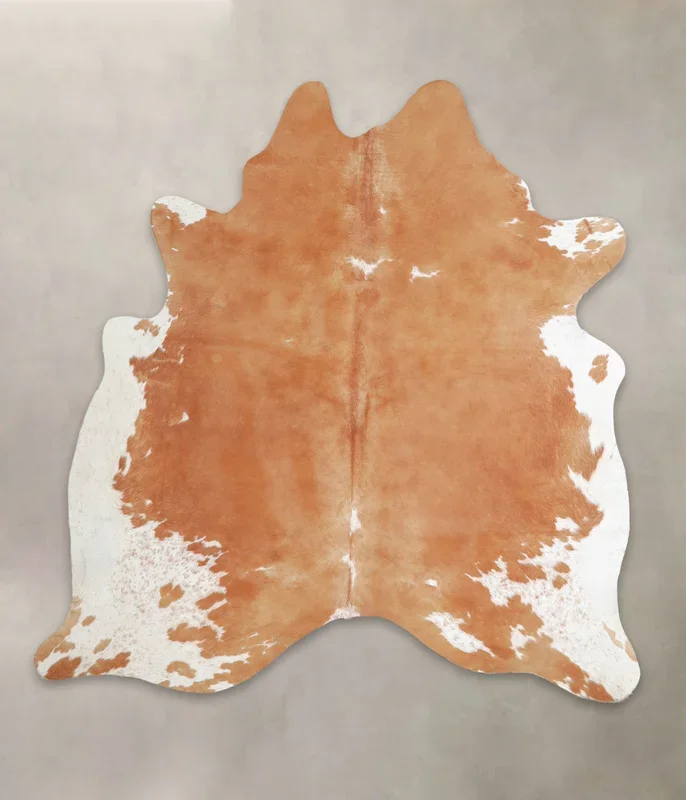 Beige and White X-Large Brazilian Cowhide Rug 6’8″H x 6’5″W #A25095 by Hudson Hides