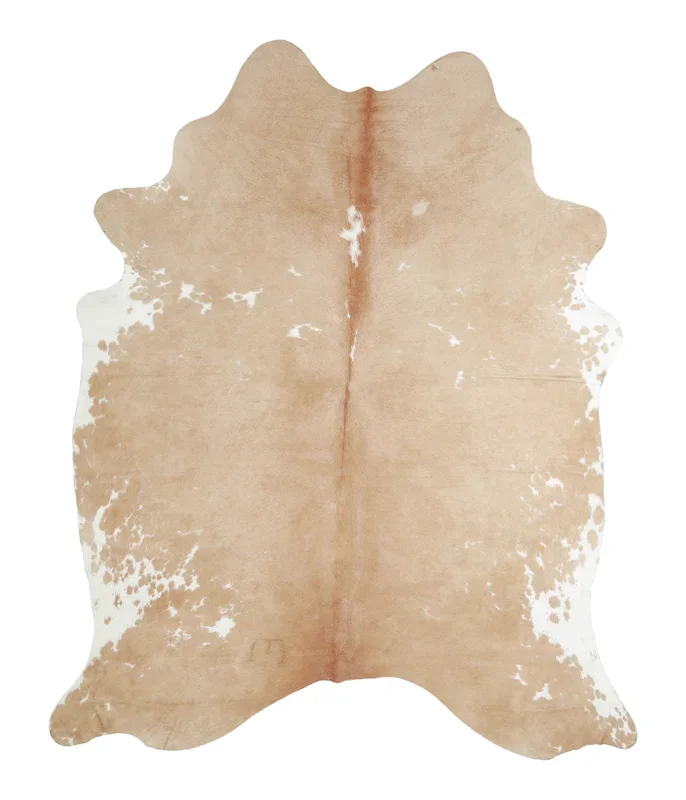 Beige and White X-Large Brazilian Cowhide Rug 7’6″H x 6’1″W #A20771 by Hudson Hides