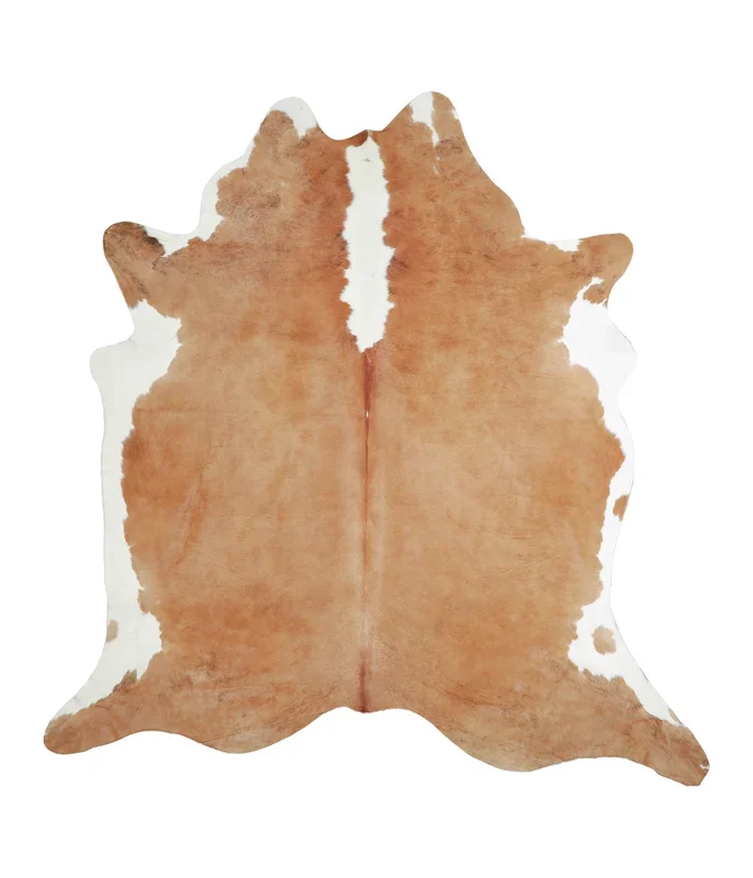 Beige and White XX-Large Brazilian Cowhide Rug 8’0″H x 7’7″W #A21066 by Hudson Hides