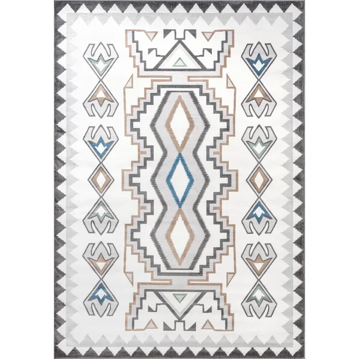 Brinley Geometric Machine Washable Area Rug