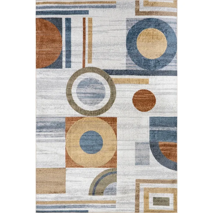 Brodee Abstract Retro Machine Washable Area Rug