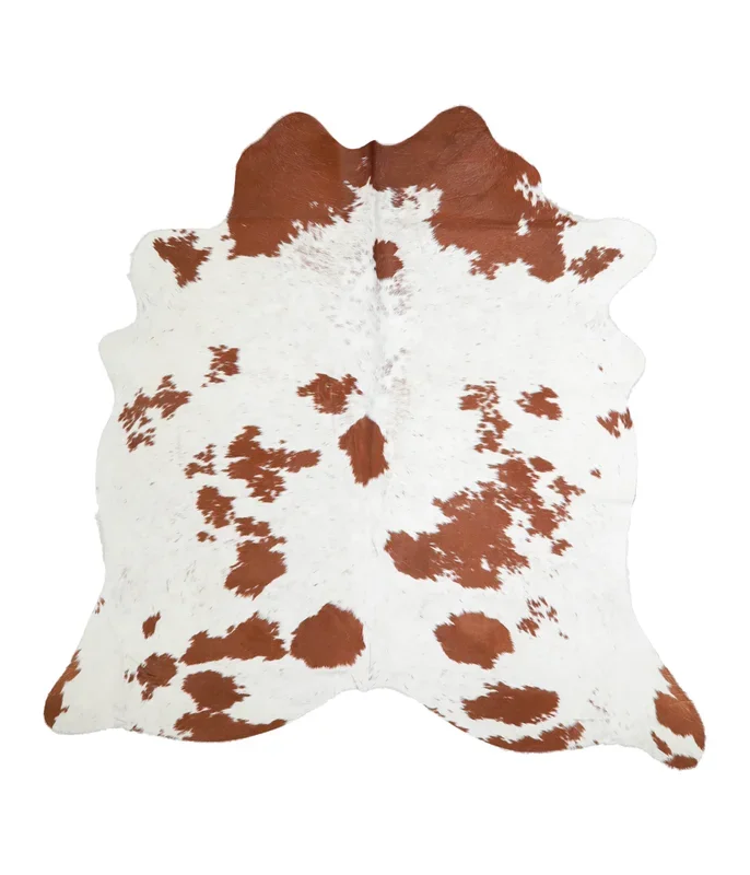 Brown and White Large Brazilian Cowhide Rug 5’11″H x 5’10″W #A20641 by Hudson Hides