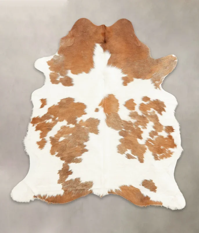 Brown and White Large Brazilian Cowhide Rug 6’3″H x 5’7″W #B1280 by Hudson Hides