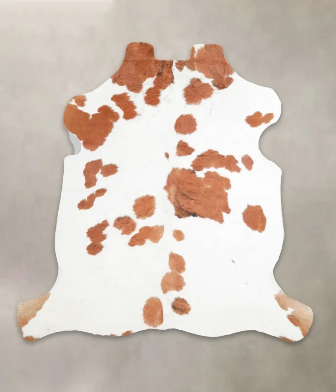 Brown and White Large European Cowhide Rug 6’3″H x 6’1″W #A27067 by Hudson Hides