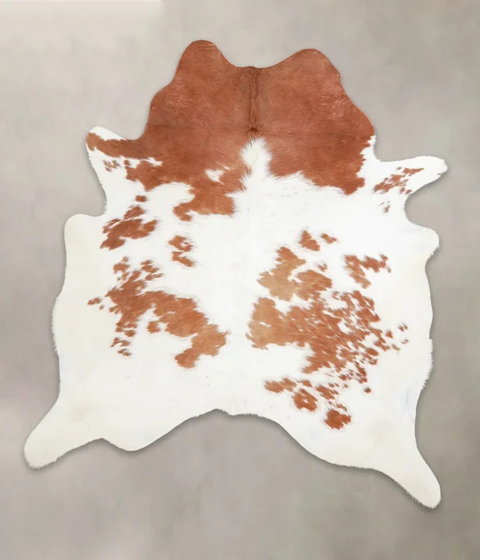 Brown and White X-Large Brazilian Cowhide Rug 6’10″H x 6’2″W #A23777 by Hudson Hides