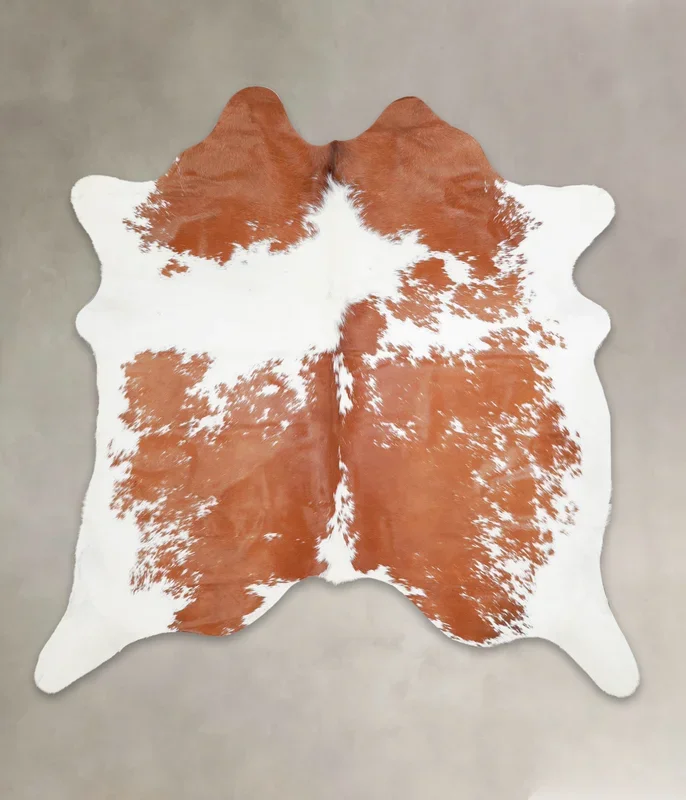 Brown and White X-Large Brazilian Cowhide Rug 6’5″H x 6’3″W #A23024 by Hudson Hides