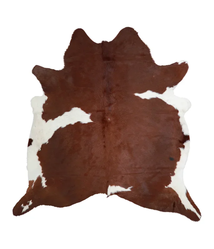 Brown and White X-Large Brazilian Cowhide Rug 6’8″H x 6’5″W #A21084 by Hudson Hides