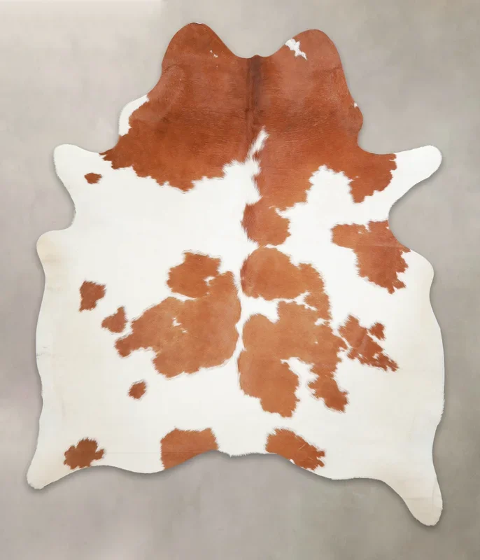 Brown and White X-Large Brazilian Cowhide Rug 7’3″H x 5’11″W #A23212 by Hudson Hides