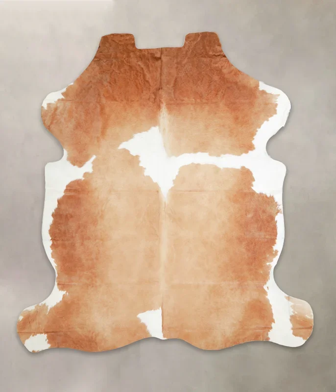 Brown and White XX-Large European Cowhide Rug 7’5″H x 6’10″W #A27184 by Hudson Hides