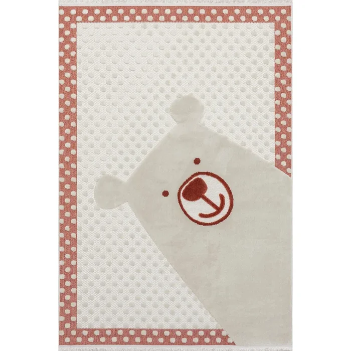 Cecelia Polar Bear Kids Fringe Area Rug