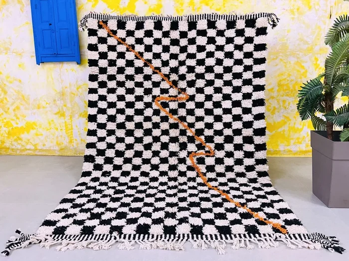 Checkered Beni ourain rug 6×9 – CH41