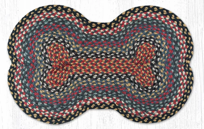 DB-043 Burgundy/Blue/Gray Dog Bone Rug