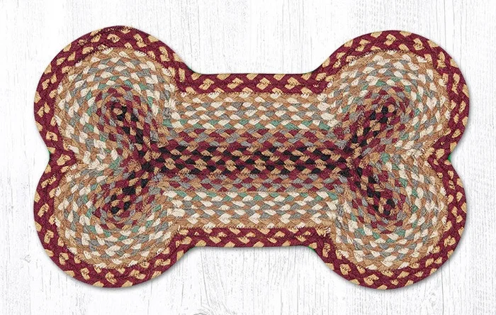 DB-357 Burgundy/Gray/Cream Dog Bone Rug