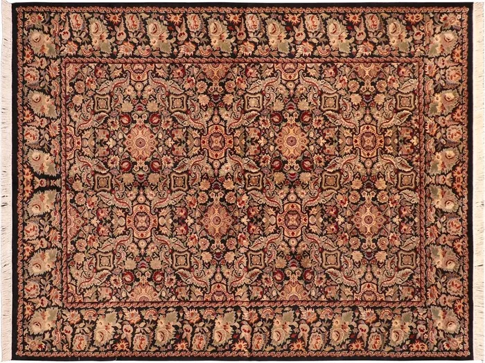 Doop Heritage Tristan Black/Green Wool Rug – 6’3” x 9’1”