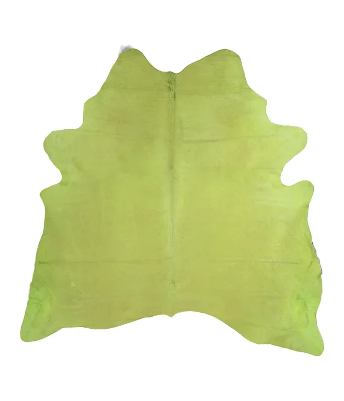 Dyed Lime Green X-Large Brazilian Cowhide Rug 6’10″H x 6’8″W #A20168 by Hudson Hides