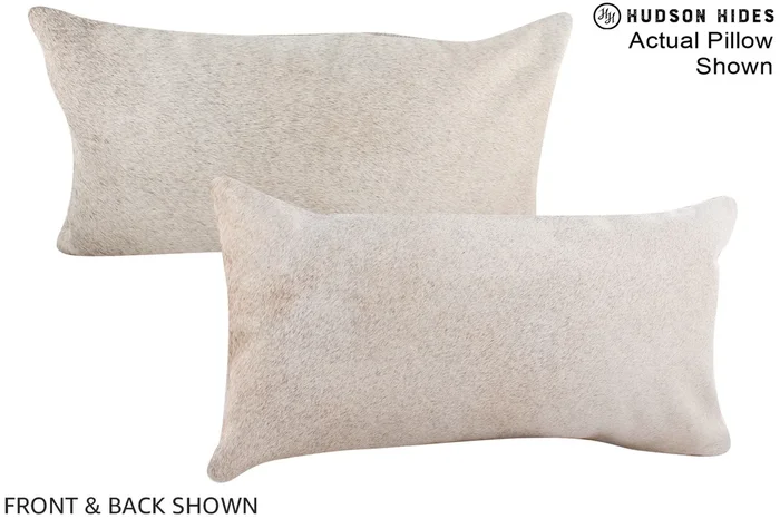 Grey with Beige 12″x22″ Brazilian Cowhide Pillow #A16246 by Hudson Hides