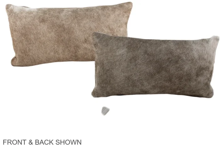 Grey with Beige 12″x22″ Brazilian Cowhide Pillow #A37745 by Hudson Hides