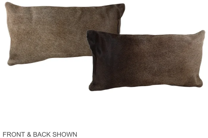 Grey with Beige 12″x22″ Brazilian Cowhide Pillow #A38600 by Hudson Hides