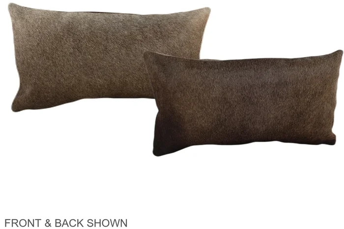 Grey with Beige 12″x22″ Brazilian Cowhide Pillow #A38771 by Hudson Hides
