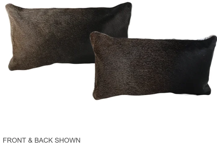Grey with Beige 12″x22″ Brazilian Cowhide Pillow #A38813 by Hudson Hides