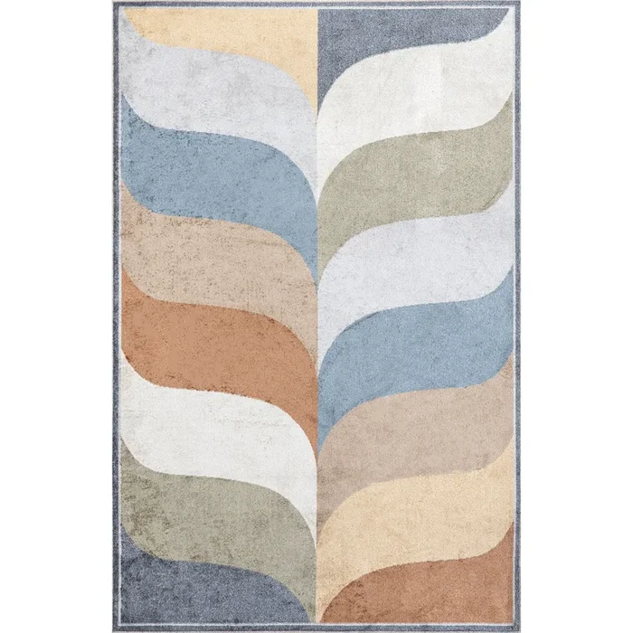 Katarina Retro Machine Washable Area Rug