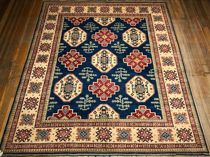 Kuba, Hand-knotted, Natural Dyes, Hand-spun Wool, 7.10×9.6