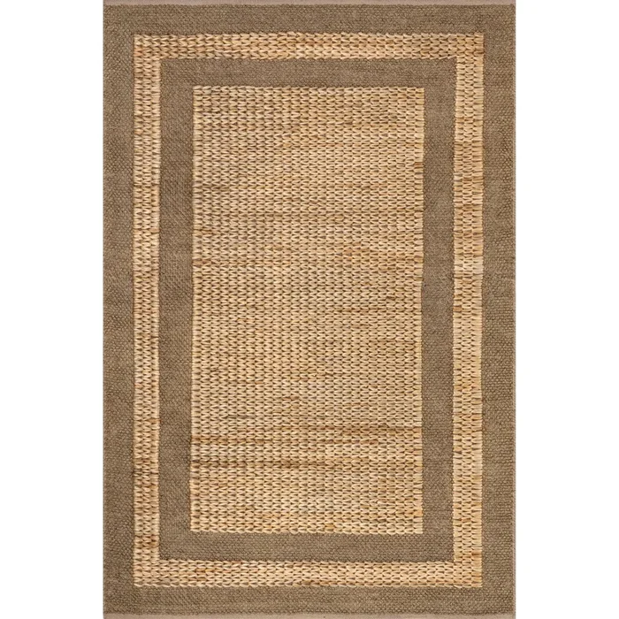 Linnett Farmhouse Bordered Jute Area Rug