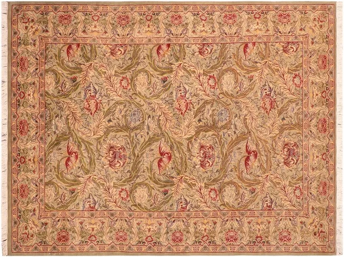Marry Gold Heritage Britt Green/Red Wool Rug – 6’1” x 9’5”